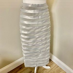 Soraya Silver Grey Scallop Tiered Plus Size Mid Length Cocktail S…